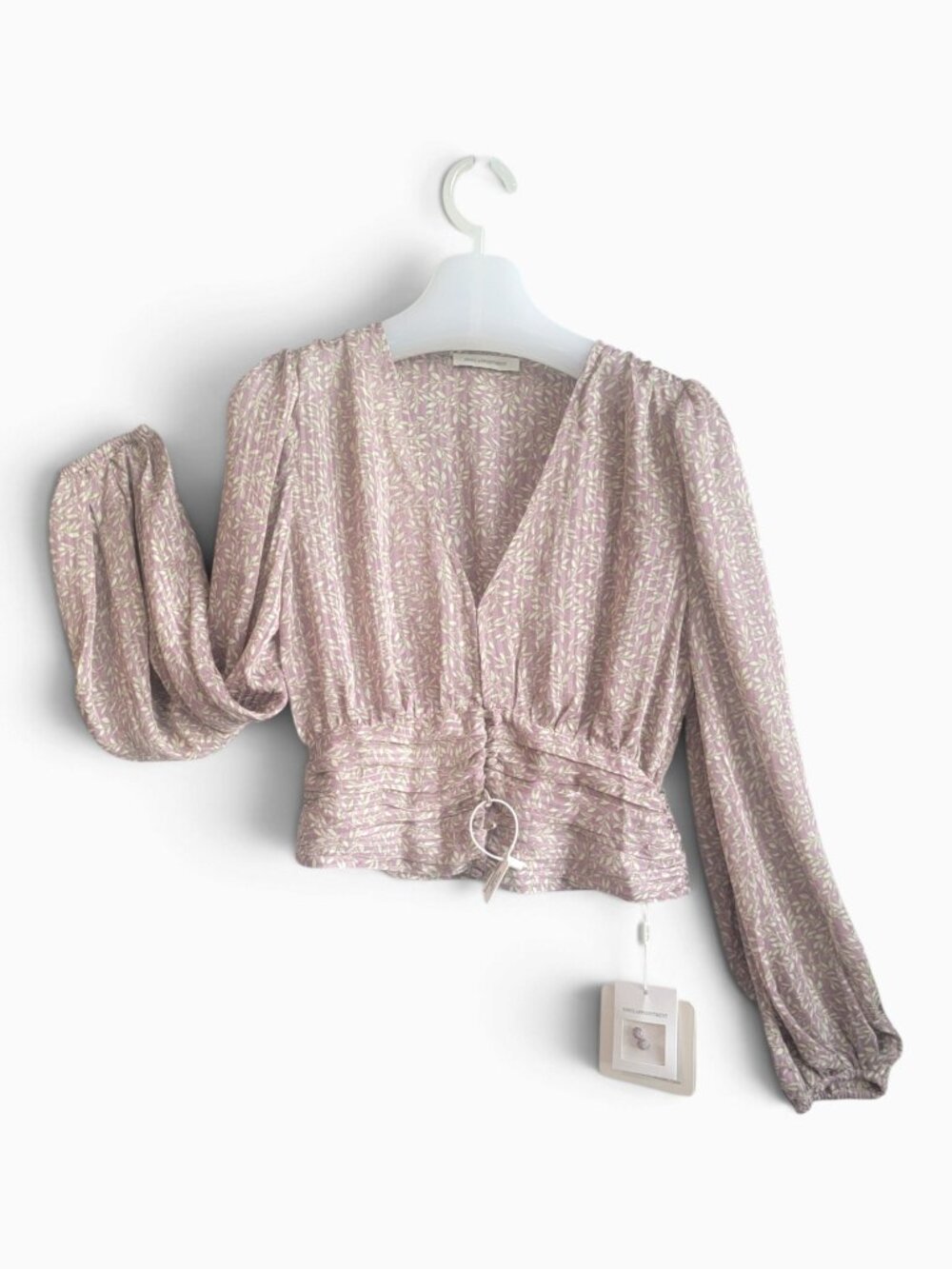 Nini's Appointment 100% Mulberry Silk Floral Milkmaid Blouse S NWT Romantic